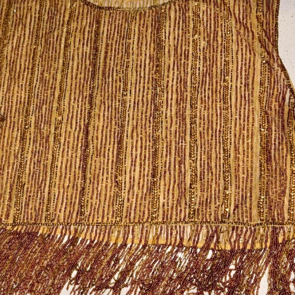 Vintage fully beaded fringe top